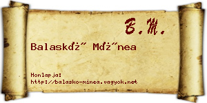 Balaskó Mínea névjegykártya